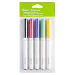 Cricut 2007635 Explore/Maker Fine Point Pen 5-Pack Black Red Blue Green Yellow