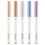 Cricut 2008406 Explore/Maker Medium Point 5-Pack Pens Metallic Gold Copper Sil
