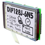 DISPLAY VISIONS EADIP128J-6N5LW LCD Display 75x45.8x10.8mm white text on blue