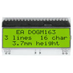 DISPLAY VISIONS EADOGM163L-A Dot Matrix Display LCD STN 3x16 Blue 65x31mm