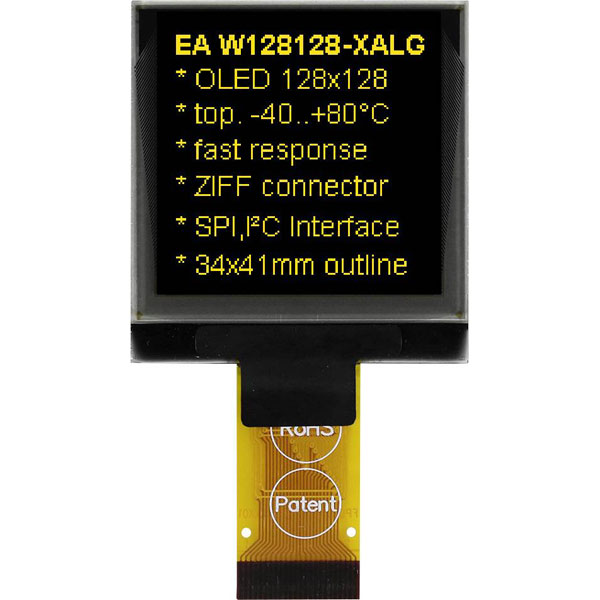 DISPLAY VISIONS EAW128128-XALG OLED screen 33.8x36.5x2.05mm black