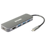 D-Link DUB-2333 multiport hub anthracite 5 ports USB-C USB 3.2 Gen 2