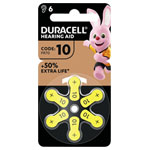 Duracell 149722 Hearing aid battery ZA 10 1.45V 6pcs 100mAh Zinc air