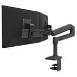 Ergotron 45-489-224 LX Dual Arm Desk Mount Black Adjustable 15"-25" Monitors