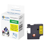 G&G RL-D-Vi-18432-BK/YE-12MM*5.5M Vinyl Labelling Tape Yellow/Black 12mm 5.5m