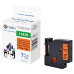 G&G RL-D-Vi-18436-BK/OR-19MM*5.5M Vinyl Labelling Tape Orange/Black 19mm/5.5m