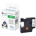 G&G RL-D-Vi-18443-BK/WT-9MM*5.5M Labelling Tape Vinyl White Black 9mm 5.5m