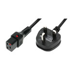 IEC Lock PC1214 UK Plug (13A Fused) to C19 IEC Lock H05VV-F 2m Black