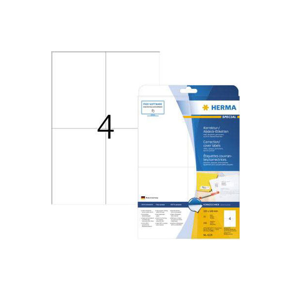 Herma 4229 Correction Labels 105 x 148 mm Paper White 100 pc Perma...