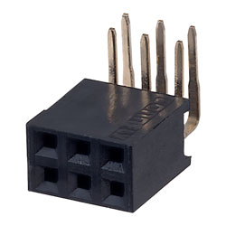 TruConnect 2x3 Way Double Row Right Angled PCB Socket 2.54mm