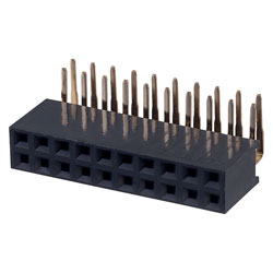 TruConnect 2x10 Way 2 Row Right Angled PCB Socket 2.54mm Pit