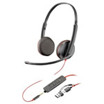 HP 8X229AA Blackwire C3225 headset Stereo Over-ear Corded Black Volume control