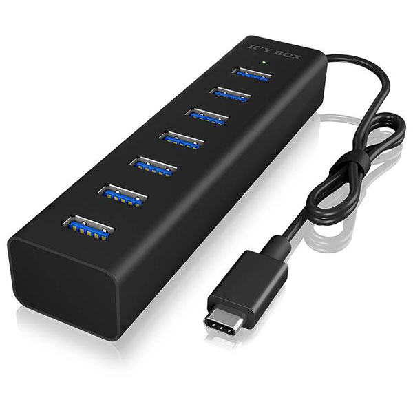 ICY BOX IB-HUB1700-C3 USB-C multiport hub 7 ports USB 3.2 Gen 2 Black
