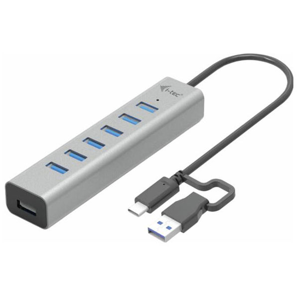 i-tec C31HUBMETAL703 USB-C Charging Metal HUB 7 Port Grey USB & Fi...