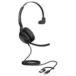 Jabra 25089-899-799 Evolve2 50 On-ear headset Black Mono Noise cancelling