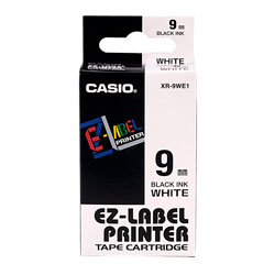 Casio XR-9WE1-W-DJ 9mm Black on White Tape