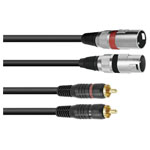 Omnitronic 3022522E Audio Cable Assemblies Black 2m PVC Copper