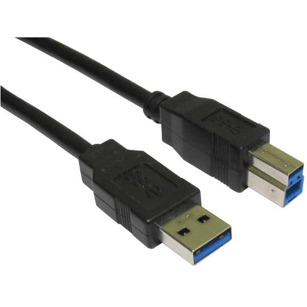  USB3-801 USB 3.0 A Male - B Black Cable 1m