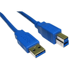 RVFM USB3-801BL USB 3.0 A Male - B Blue Cable 1m