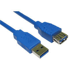 RVFM USB3-822BL USB 3.0 A Male - Female Blue Cable 2m