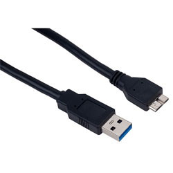 RVFM USB3-MICROB USB 3.0 A Male - 10 Pin Micro B Black Cable 2m