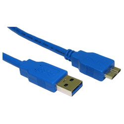 RVFM USB3-MICROB-BL USB 3.0 A Male - 10 Pin Micro B Blue Cable 2m