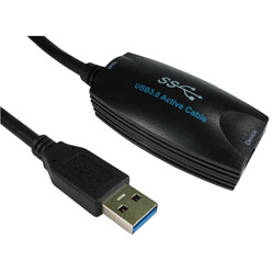 RVFM USB3-EXT-5MTR USB 3.0 A Male - Female Active Extension Cable Black 5m