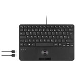 Perixx 12073 Perixx PERIBOARD-526 H DE Keyboard German QWERTZ Black USB hub