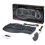 Perixx 12321 PERIDUO-512 Keyboard and mouse set Black Ergonomic QWERTZ