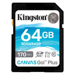 Kingston SDG3/64GB Canvas Go! Plus SD Memory Card 64GB