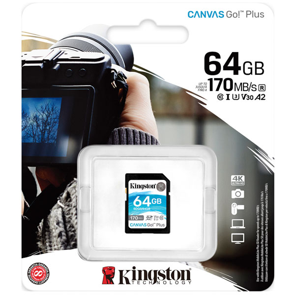 Карта памяти sdxc kingston canvas go plus 64 гб sdg3 64gb