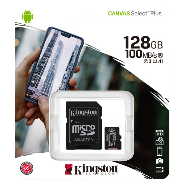 Kingston SDCG3/128GB Canvas Go! Plus microSD Memory Card 128GB | Rapid ...