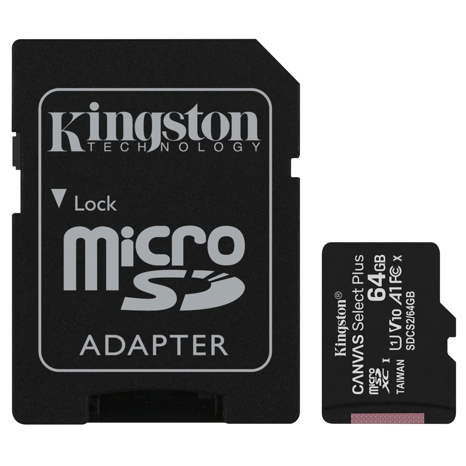 Kingston Canvas Select Plus microSD Card With Adaptor 64GB SDCS2