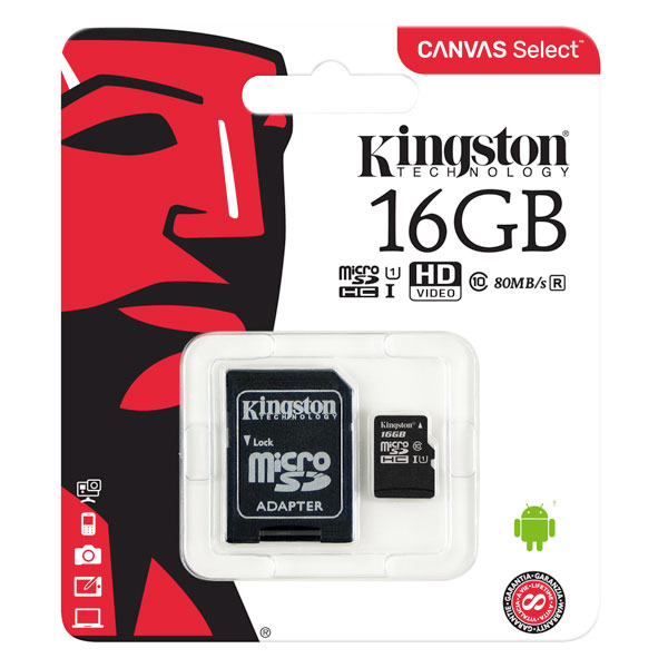 メモリー Kingston 16GBMemoryModuleKTL-TS432D8/16G Kingston SDCS/16GB Canvas Select microSDHC Card 16GB | Rapid
