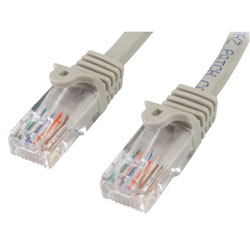 StarTech 45PAT1MGR Cat5e Snagless Patch Cable RJ45 Connectors 1m Grey