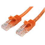 StarTech 45PAT1MOR Cat5e Snagless Patch Cable RJ45 Connectors 1m Orange