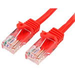 StarTech 45PAT1MRD Cat5e Snagless Patch Cable RJ45 Connectors 1m Red