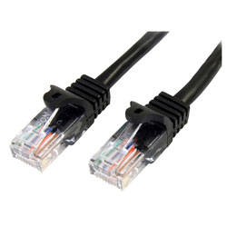 StarTech 45PAT2MBK Cat5e Snagless Patch Cable RJ45 Connectors 2m Black