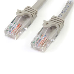 StarTech 45PAT2MGR Cat5e Snagless Patch Cable RJ45 Connectors 2m Grey