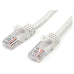 StarTech 45PAT2MWH Cat5e Snagless Patch Cable RJ45 Connectors 2m White