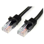 StarTech 45PAT3MBK Cat5e Snagless Patch Cable RJ45 Connectors 3m Black