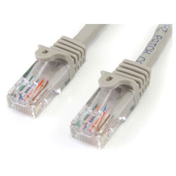 StarTech 45PAT3MGR Cat5e Snagless Patch Cable RJ45 Connectors 3m Grey