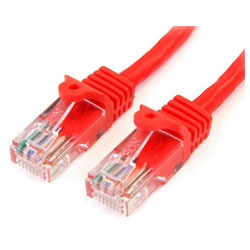 StarTech 45PAT3MRD Cat5e Snagless Patch Cable RJ45 Connectors 3m Red