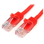 StarTech 45PAT3MRD Cat5e Snagless Patch Cable RJ45 Connectors 3m Red