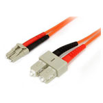 StarTech 50FIBLCSC2 2m Multimode 50/125 Duplex Fibre Patch Cable LC - SC