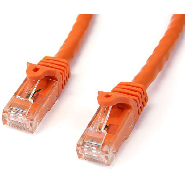 StarTech N6PATC5MOR 5m Orange Snagless Cat6 UTP Patch Cable - ETL ...