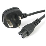 StarTech PXTNB3SUK1M 1m Laptop Power Cable UK BS-1363 to C5 Cloverleaf