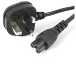 StarTech PXTNB3SUK2M 2m Laptop Power Cable UK BS-1363 to C5 Cloverleaf