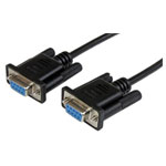 StarTech SCNM9FF1MBK 1m Black DB9 Serial RS232 Null Modem Cable F/F