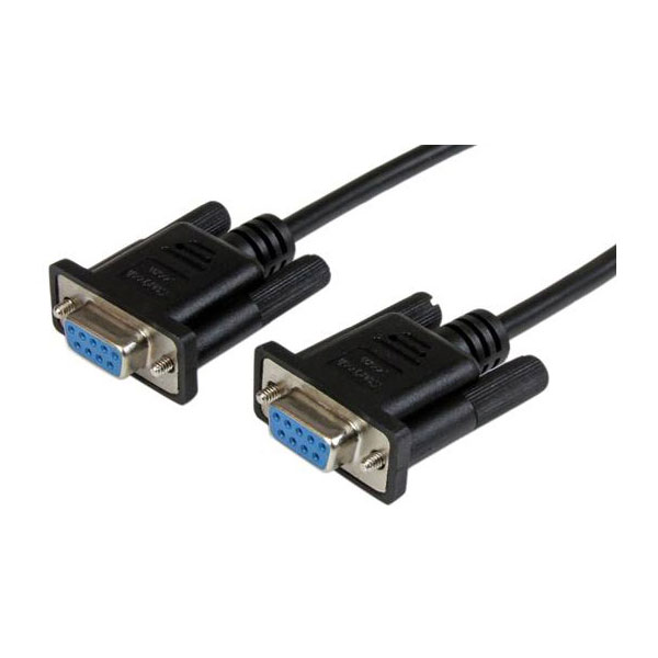 StarTech SCNM9FF2MBK 2m Black DB9 Serial RS232 Null Modem Cable F/F